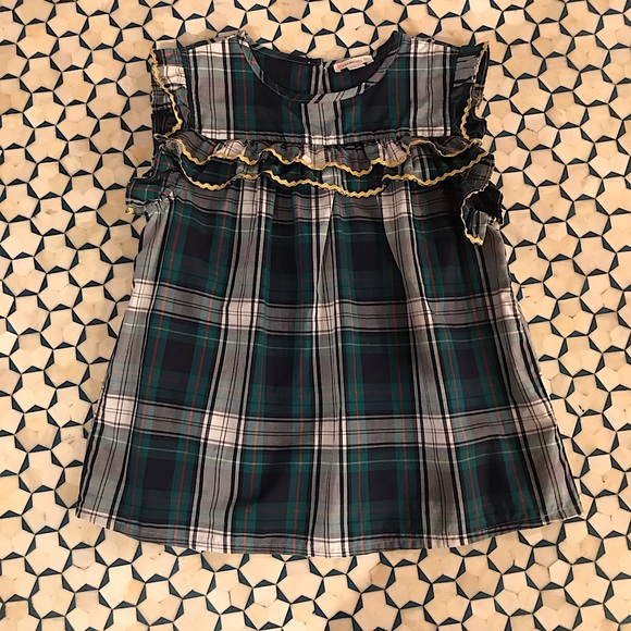 Crewcuts Plaid Top with Ruffle Detail size 8 - Picture 1 of 5